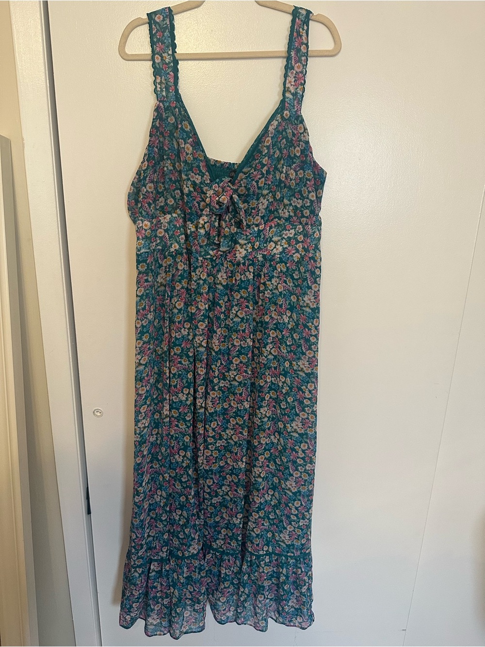City Chic Teal Floral Maxi Dress - Picture 2 of 2